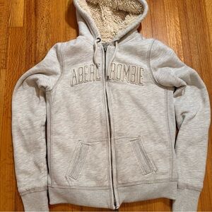 Vintage Y2K Abercrombie & Fitch Fur Lined Zip Up Hoodie Womens L